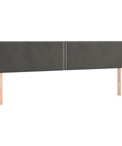 Testiera Ad Orecchio Grigio Scuro 203x16x78/88 Cm In Velluto