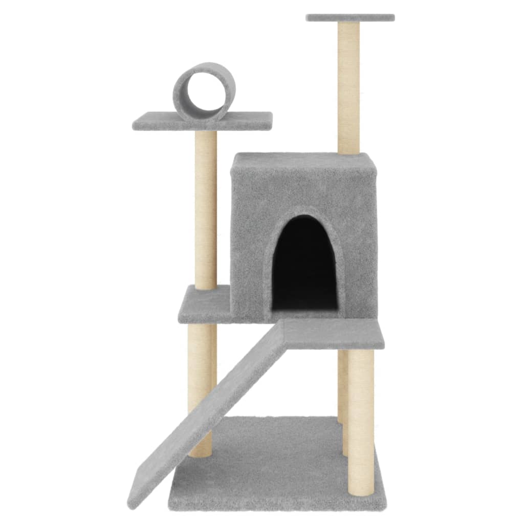 Albero Per Gatti Con Tiragraffi In Sisal Grigio Chiaro 110,5 cm