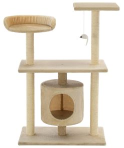 Albero Per Gatti Con Tiragraffi In Sisal 95 Cm Beige