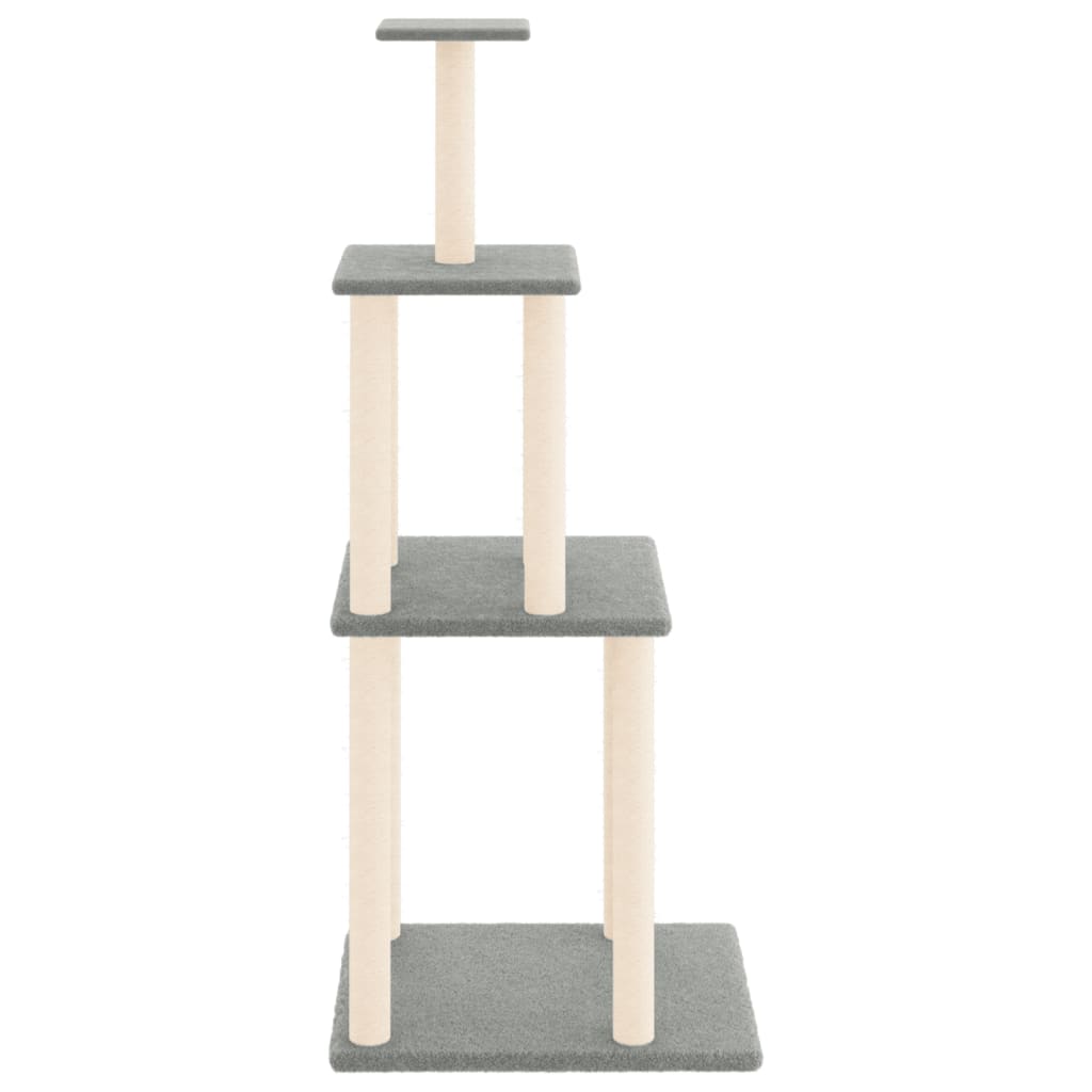 Albero Per Gatti Con Tiragraffi In Sisal Grigio Chiaro 149 cm - Image 6