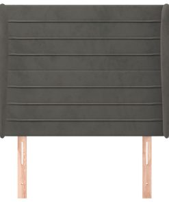 Testiera Ad Orecchio Grigio Scuro 93x23x118/128 Cm In Velluto