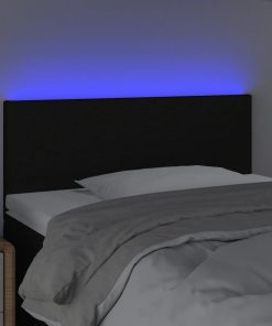 Testiera A Led Nera 80x5x78/88 Cm In Tessuto