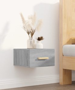 Comodino A Muro Grigio Sonoma 35x35x20 cm
