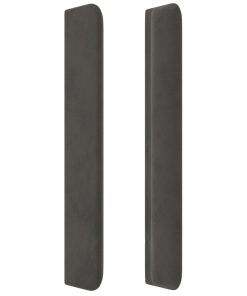 Testiera Ad Orecchio Grigio Scuro 93x16x118/128 Cm In Velluto