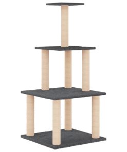 Albero Per Gatti Con Tiragraffi In Sisal Grigio Scuro 111 cm