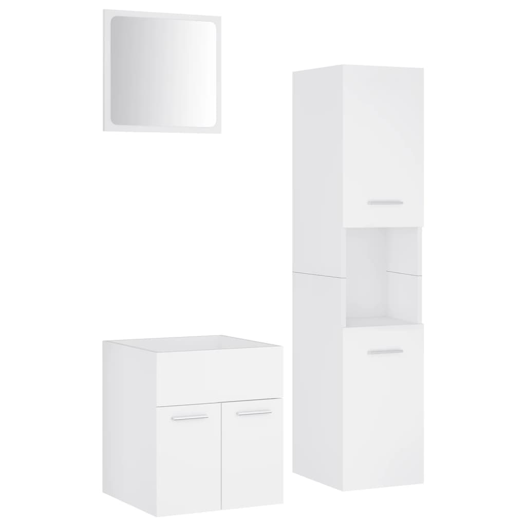 Set Mobili Da Bagno Bianco In Truciolato - Image 6