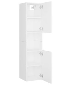 Set Mobili Da Bagno Bianco In Truciolato