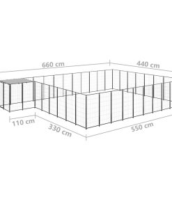 Gabbia Per Cani Nera 25,41 M² In Acciaio