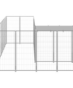 Gabbia Per Cani Argento 6,05 M² In Acciaio