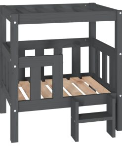 Cuccia Per Cani Grigio 65,5x50,5x70 Cm In Legno Massello Di Pino