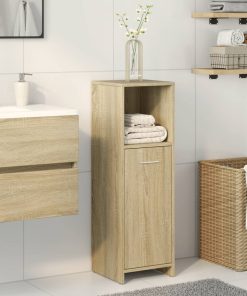 Mobile Da Bagno Rovere Sonoma 30x30x95 Cm In Legno Multistrato