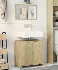 Set Mobili Da Bagno 2 Pz Rovere Sonoma In Legno Multistrato