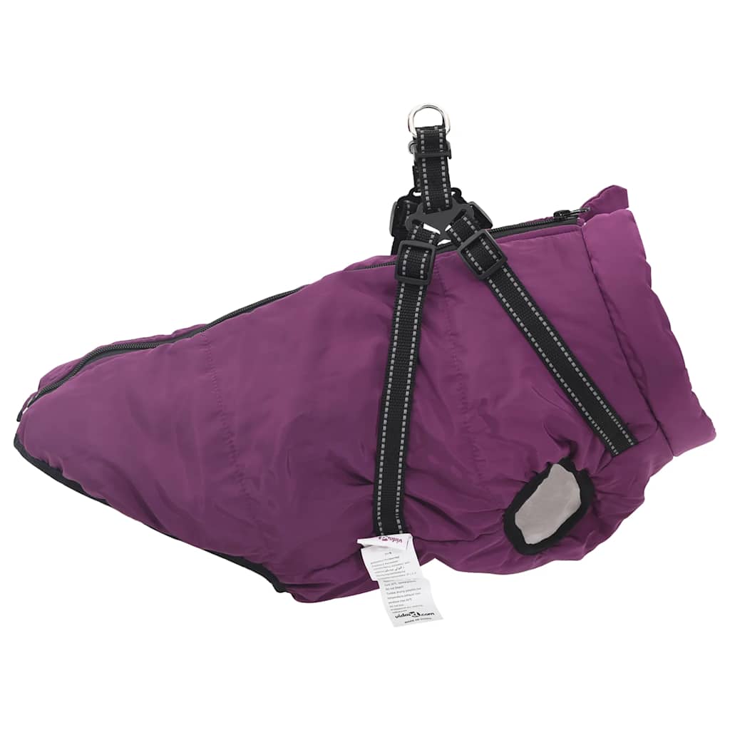 Cappotto Cani Imbracatura Impermeabile Riflettente Viola L68