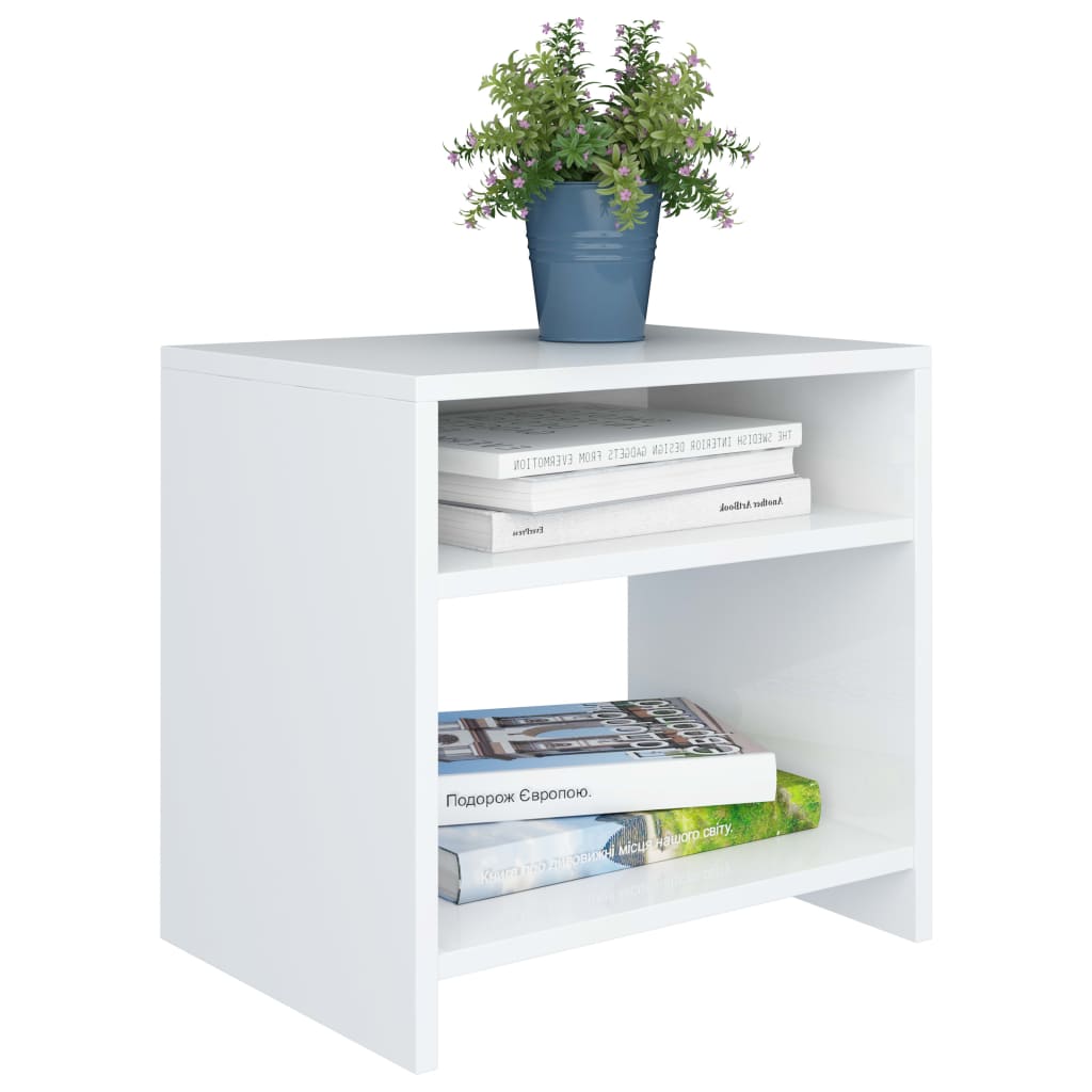 Comodino Bianco 40x30x40 Cm Legno Ingegnerizzato