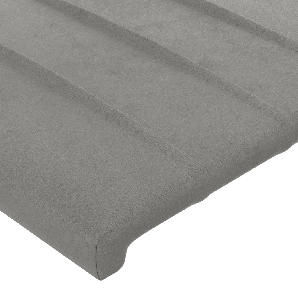 Testiera Ad Orecchio Grigio Chiaro 183x23x78/88 Cm In Velluto