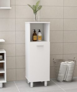 Armadio Da Bagno Bianco 30x30x95 Cm In Legno Multistrato