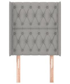 Testiera Ad Orecchio Grigio Chiaro 83x16x118/128 Cm In Tessuto