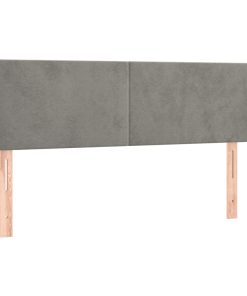 Testiera Grigio Chiaro A Led 147x16x78/88 Cm In Velluto
