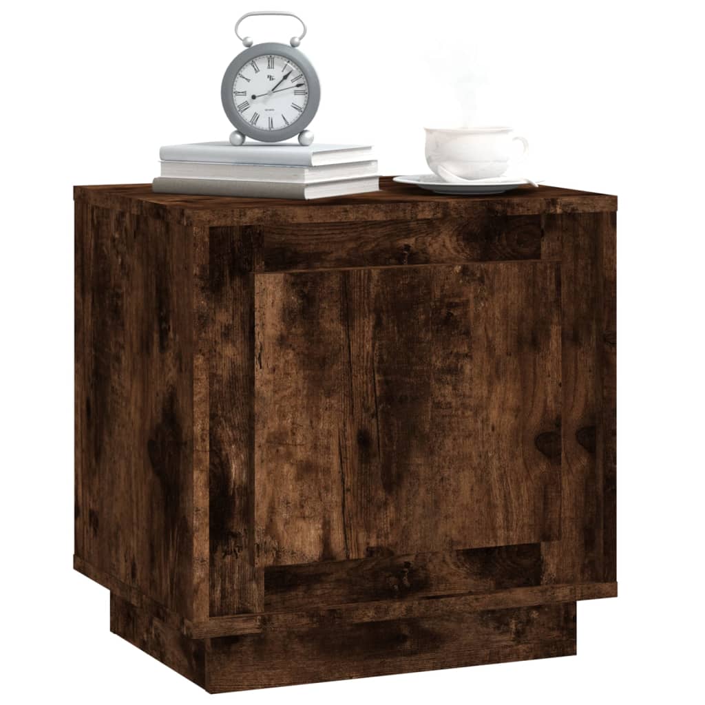 Comodini 2 Pz Rovere Fumo 44x35x45 Cm In Legno Multistrato
