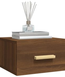 Comodino A Muro Rovere Marrone 35x35x20 cm