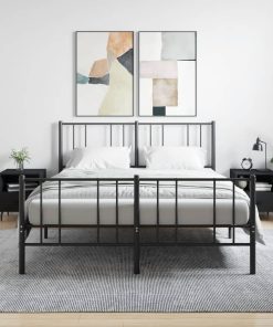 Comodini 2 Pz Neri 40x35x47,5 Cm In Legno Multistrato