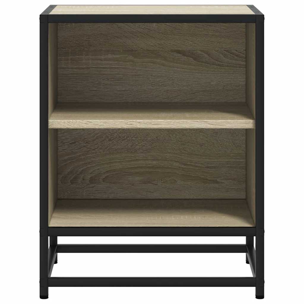 Comodini 2pz Rovere Sonoma 40x31x50cm Legno Multistrato Metallo