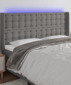 Testiera A Led Grigioscuro 183x16x118/128cm Intessuto