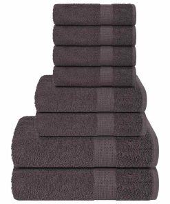 Set Asciugamani 8 Pz Antracite 360 Gsm 100% Cotone