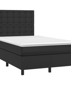 Giroletto A Molle Con Materasso Nero 120x200 Cm In Similpelle