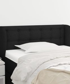 Testiera Ad Orecchio Nera 93x23x78/88 Cm In Tessuto