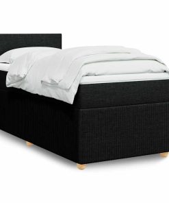 Giroletto A Molle Con Materasso Nero 100x200 Cm In Tessuto