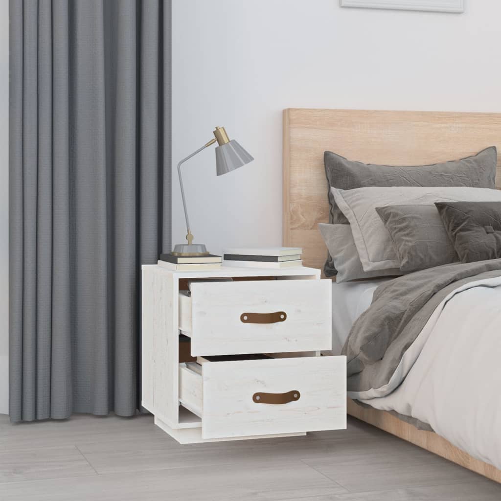 Comodini Bianchi 2 Pz 40x34x45 Cm In Legno Massello Di Pino - Image 6