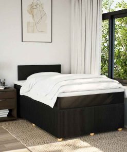 Giroletto A Molle Con Materasso Nero 120x190 Cm In Tessuto