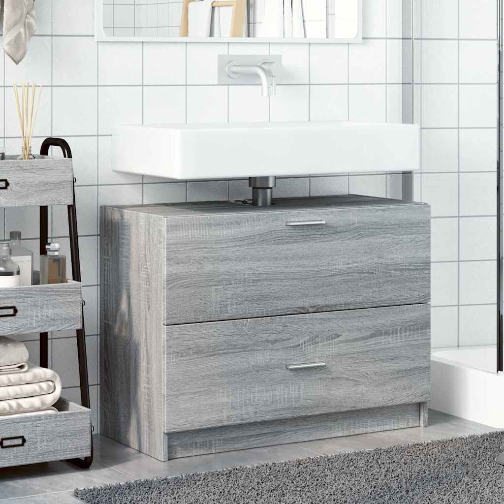 Mobile Lavabo Grigio Sonoma 78x37x59 Cm In Truciolare - Image 3