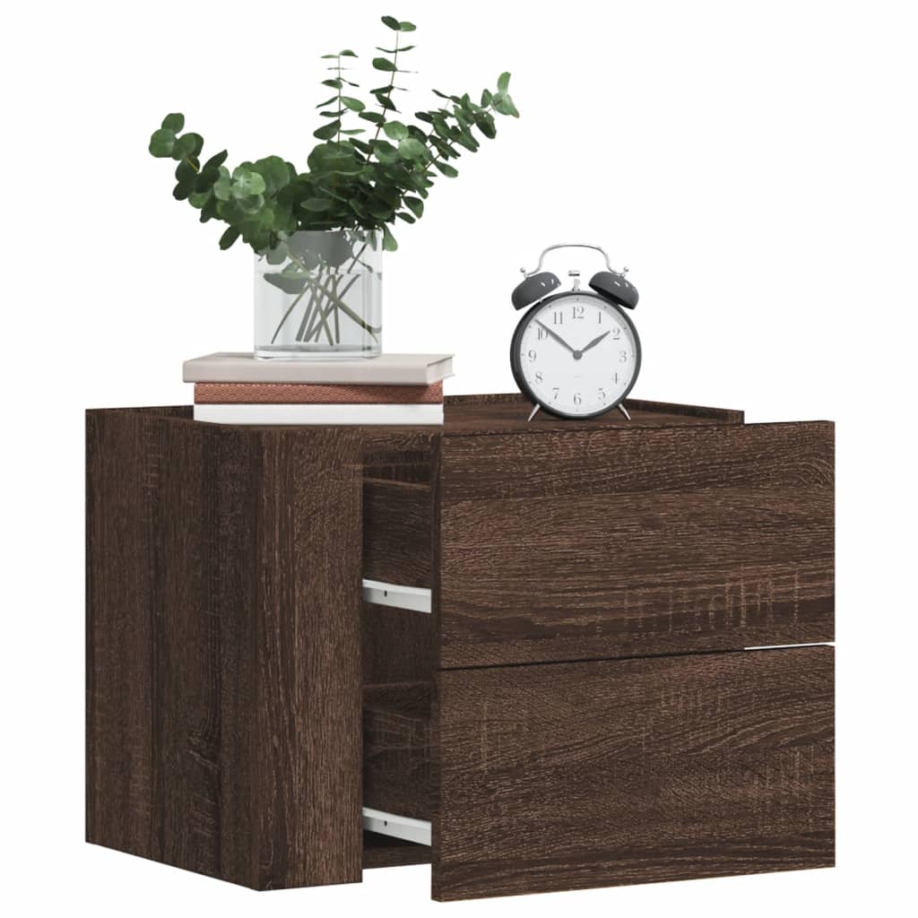Comodino A Muro Rovere Marrone 45x30x35 cm