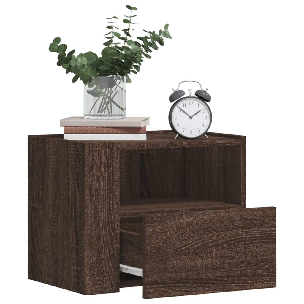 Comodino A Muro Rovere Marrone 45x30x35 cm