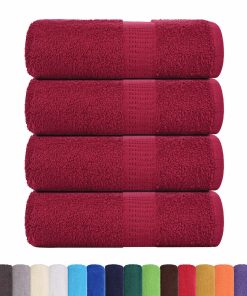 Asciugamani Da Bagno 4 Pz Frogn Bordeaux 30x30 Cm 100% Cotone