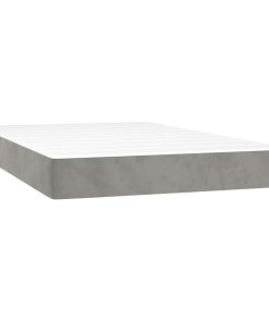 Materasso A Molle Grigio Chiaro 120x220x20 Cm In Velluto