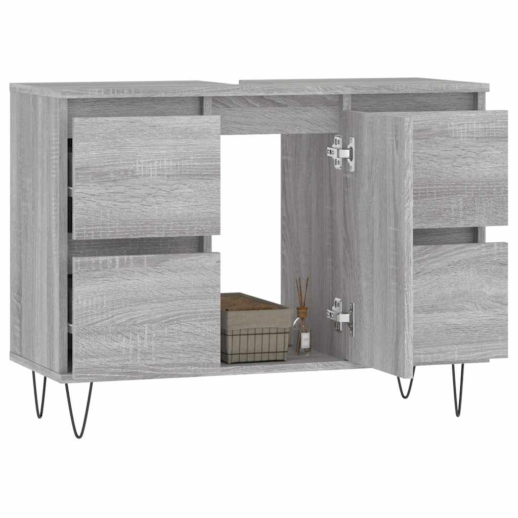 Mobile Da Bagno Grigio Sonoma 80x33x60 Cm In Legno Multistrato - Image 4