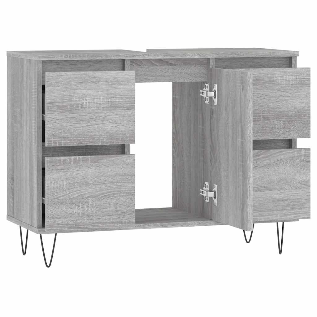 Mobile Da Bagno Grigio Sonoma 80x33x60 Cm In Legno Multistrato - Image 6