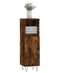 Armadietto Bagno Rovere Fumo 30x30x100 Cm In Legno Multistrato