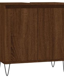 Armadietto Bagno Rovere Marrone 58x33x60cm In Legno Multistrato