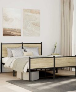 Giroletto Senza Materaso In Metallo Rovere Sonoma 140x190 cm