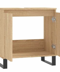 Mobile Da Bagno Rovere Sonoma 58x33x60 Cm In Legno Multistrato