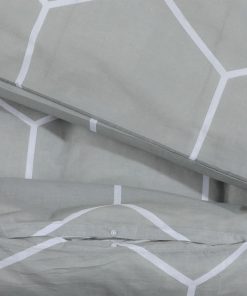 Set Copripiumino Grigio 140x200 Cm In Cotone