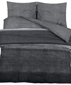 Set Copripiumino Grigio Scuro 155x220 Cm In Cotone