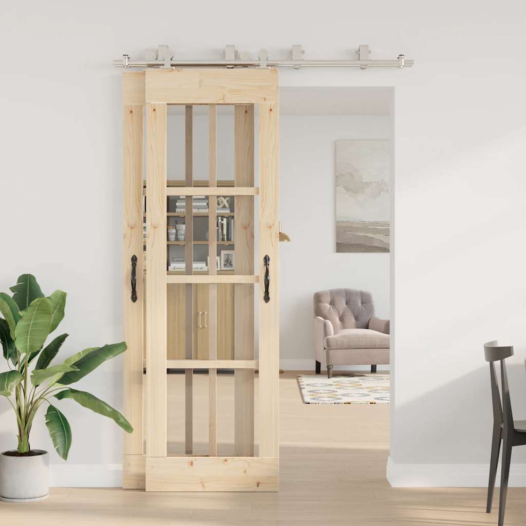 Kit Binari Porta Scorrevole 183 Cm Acciaio Inossidabile Argento - Image 2