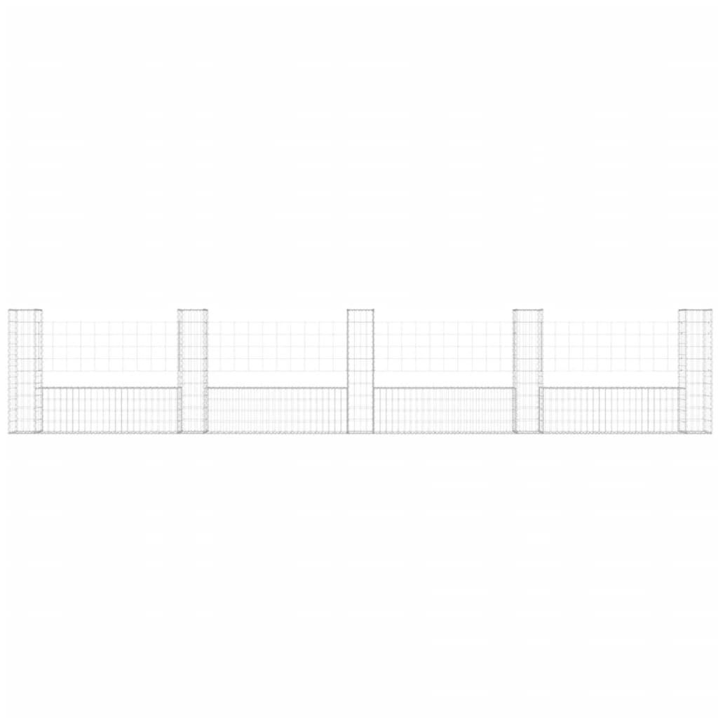 Cesto Gabbione A U Con 5 Pali In Ferro 500x20x100 cm - Image 6