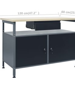 Banco Da Lavoro Con 3 Pannelli A Parete E 1 Armadietto