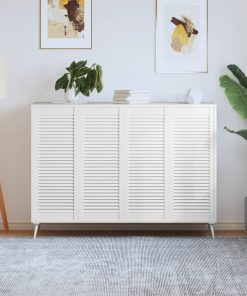 Ante A Lamelle 4 Pz Bianche 99,3x39,4 Cm In Legno Di Pino